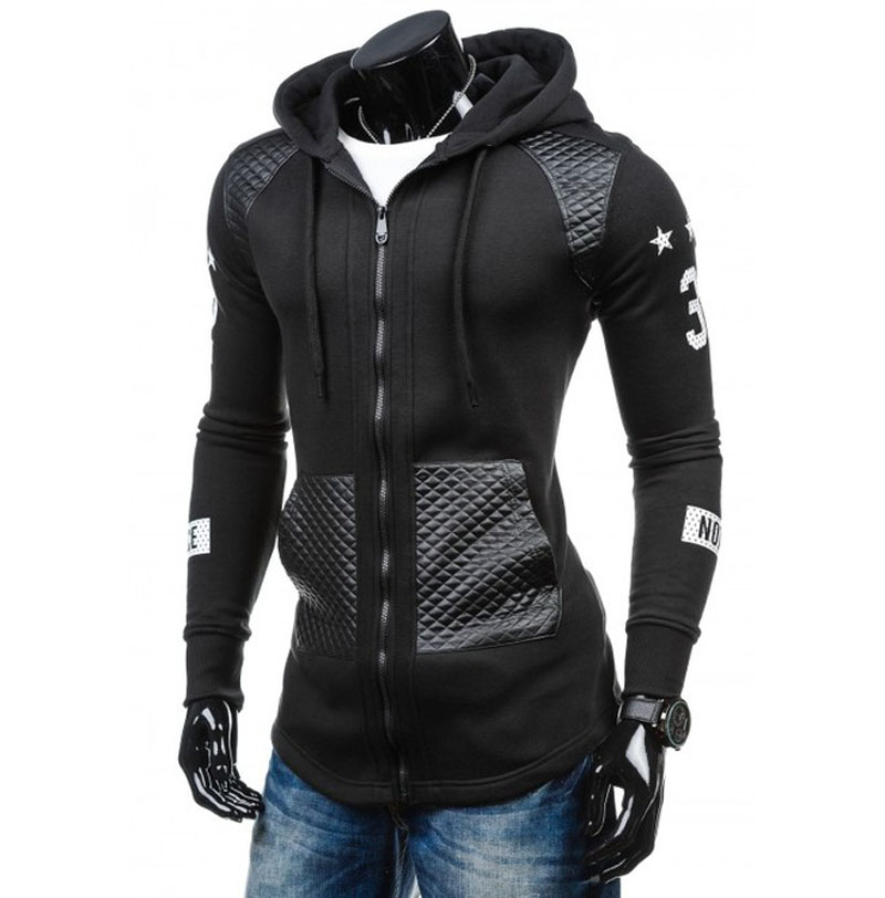 PU Patchwork Hoodies