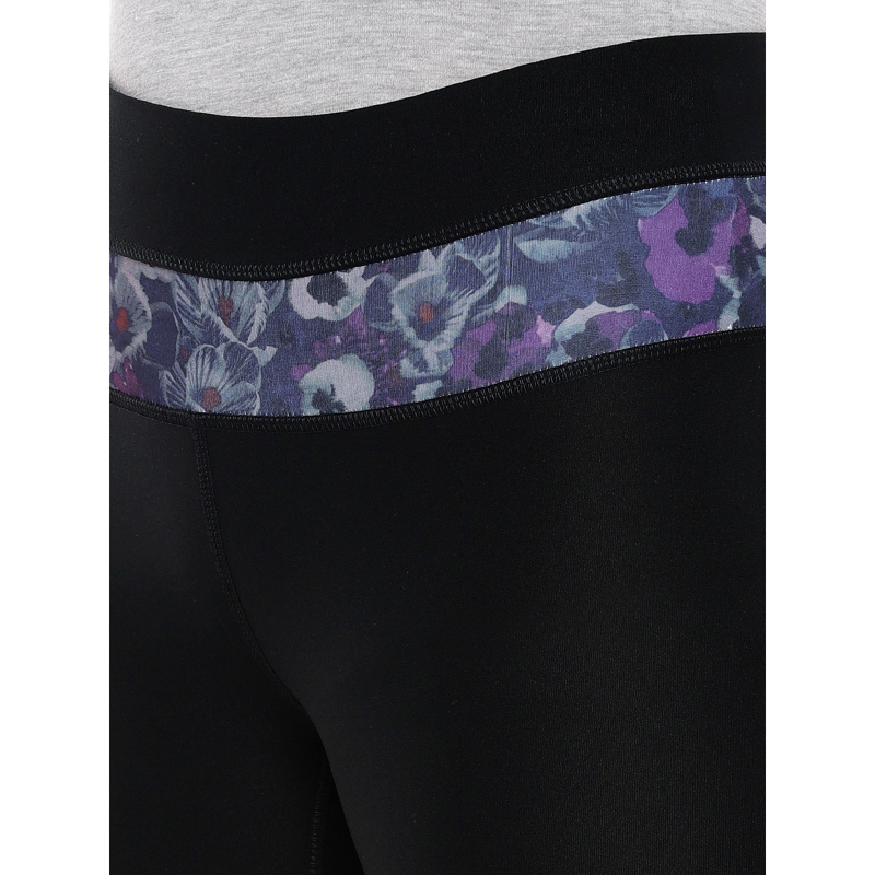 Black Contrast Printed Yoga Leggings